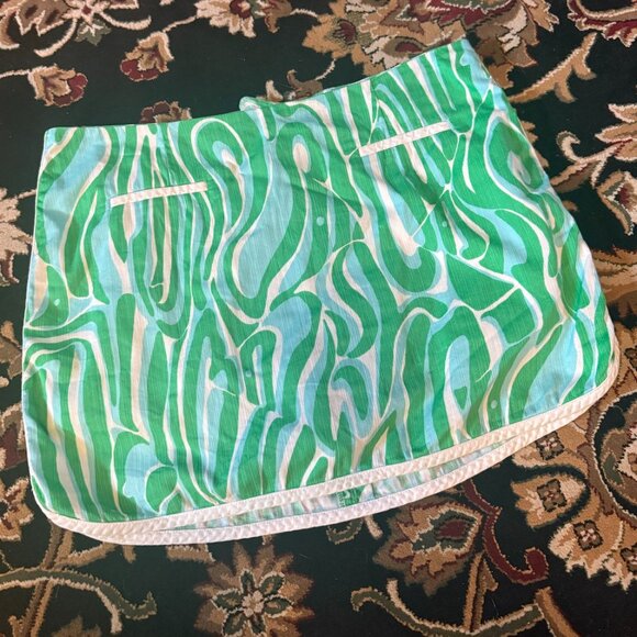 Vintage Lilly Pulitzer Green and Blue Print Mini Skort - Picture 2 of 3